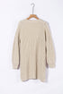 Open Front Cable Sleeve Long Cardigan